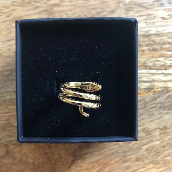 Anine Bing 14K Gold Ruby Snake Ring - Picture 6 of 7